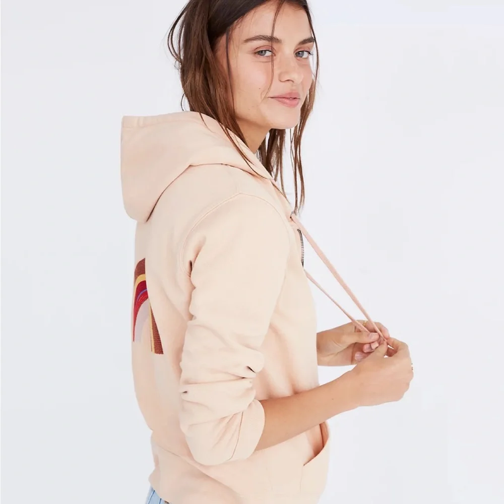 Madewell (NEW) Embroidered Rainbow Hoodie Sweatshirt - Picture 3 of 11